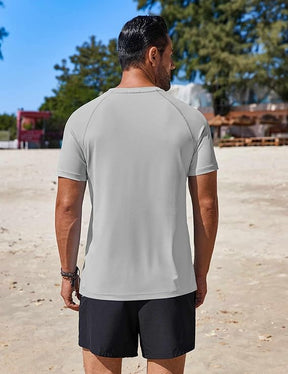 COOFANDY Mens Swim Shirt Short Sleeve UPF 50+ Sun Protection Shirt Rah Guard Athletic Quick Dry T Shirts
