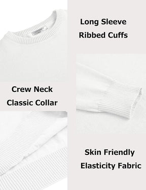 COOFANDY Men's Dress Crew Neck Sweater Lightweight Sweatshirts Knitted Pullover Casual Fashion Long Sleeve Sweater
