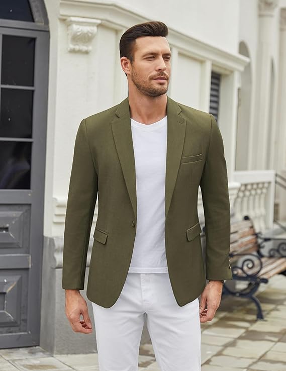 COOFANDY Men's Casual Blazer One Button Sport Coat Slim Fit Lightweight Suit Blazer Jacket