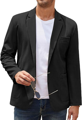 COOFANDY Men's Casual Linen Blazer Lightweight Regular Fit Sport Coat One Button Suit Jacket