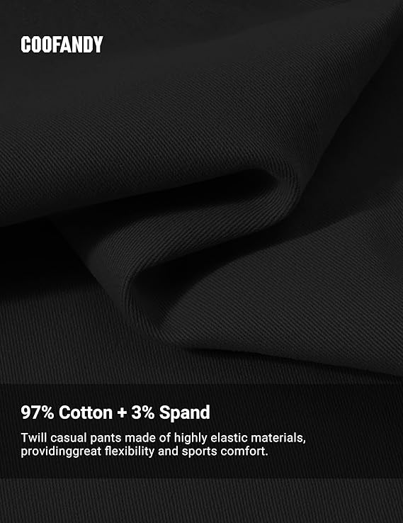 COOFANDY Mens Casual Shorts Cotton Drawstring 9 inch Chino Shorts Stretch Elastic Waist Summer Beach Golf Shorts