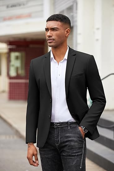 COOFANDY Men's Casual Blazer Slim Fit Suit Jackets Two Button Lightweight Knit Sport Coat