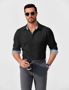 COOFANDY Men's Business Dress Shirt Long Sleeve Slim Fit Casual Button Down Shirt