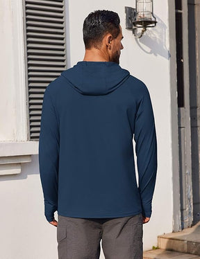 COOFANDY Mens UPF 50+ Hoodie Shirts Long Sleeve Rash Guard Sun Protection Fishing Shirts Lightweight Quick Dry Hoodies