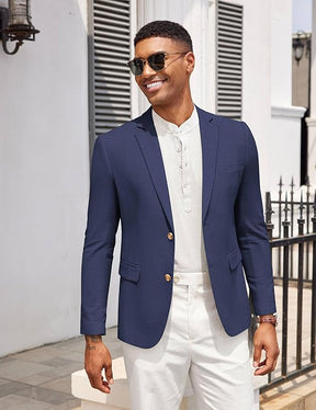COOFANDY Mens Casual Cotton Linen Blazer Lightweight Linen Sport Coat Two Button Suit Jacket