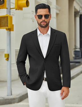 COOFANDY Men's Casual Blazer Jacket Slim Fit Two Button Suit Jackets Lightweight Knit Sport Coat