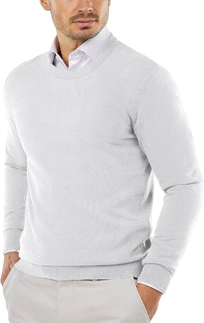 COOFANDY Men's Crew Neck Sweater Slim Fit Lightweight Sweatshirts Knitted Pullover for Casual Or Dressy Wear