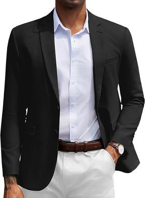 COOFANDY Men's Herringbone Blazer Slim Fit Cotton Sport Coats Two Buttons Casual Suit Jacket