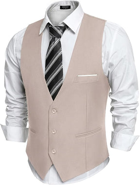 COOFANDY Men's Suit Vest Slim Fit Formal Dress Waistcoat Casual Business Vests for Suit or Tuxedo