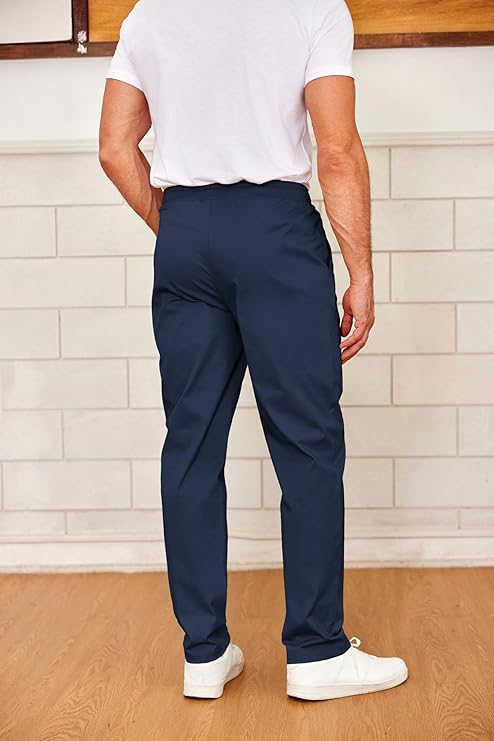 COOFANDY Men's Drawstring Casual Pants Cotton Twill Elastic Waist Chino Pants