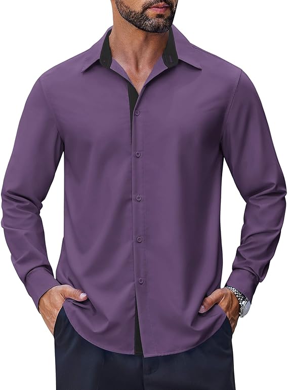 COOFANDY Men's Long Sleeve Wrinkle Free Dress Shirts Business Casual Button Down Shirt