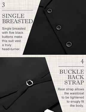 COOFANDY Men's Suit Vests Slim Fit Waistcoat Notch Lapel Casual Formal Vest