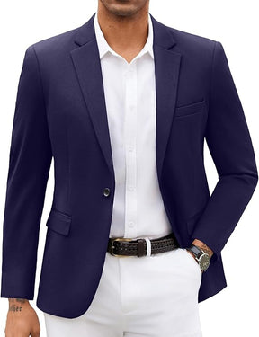 COOFANDY Mens Blazer Jacket One Button Casual Suit Jackets Stretch Knit Sport Coat