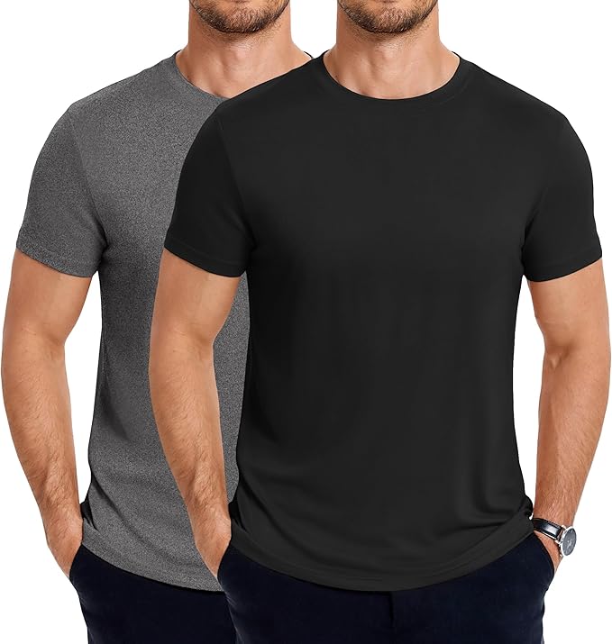 COOFANDY Men's Short Sleeve T-Shirts Crew Neck Casual Summer T Shirts 1-3 Pack Basic Tee Shirt
