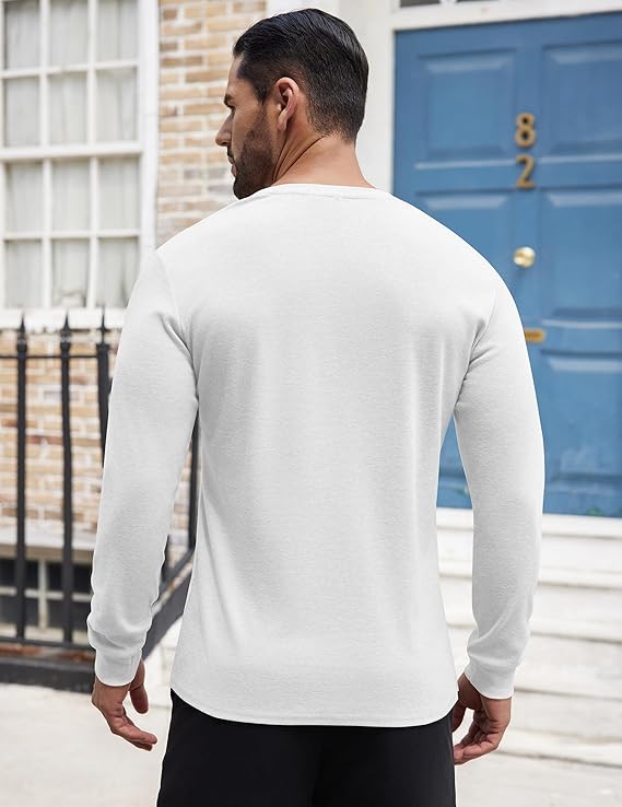 COOFANDY Henley Shirts Long Sleeve Button T-Shirt Pullover Shirt