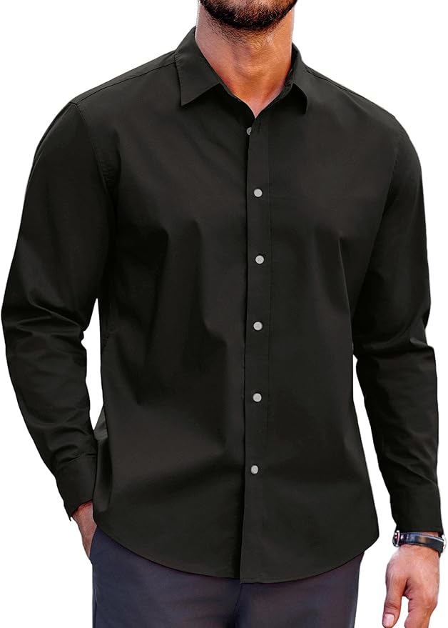 COOFANDY Mens Dress Long Sleeve Wrinkle Free Formal Business Casual Button Down Shirts