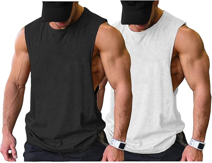 COOFANDY Men Workout Tank Top Gym Bodybuilding Sleeveless Muscle T Shirts Cut Off Shirts S-XXXL