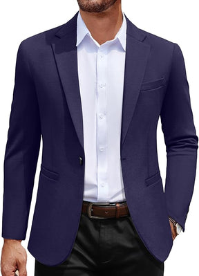 COOFANDY Men's Casual Blazer Jacket One Button Suit Jackets Lightweight Knit Sport Coat