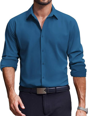 COOFANDY Men's Dress Shirts Long Sleeve Casual Button Down Shirt Solid Regular Fit Formal Business Shirts
