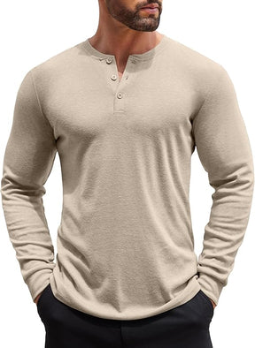 COOFANDY Henley Shirts Long Sleeve Button T-Shirt Pullover Shirt