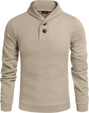 COOFANDY Men's Fashion Shawl Collar Pullover Casual Long Sleeve Knitted Sweater Sweatshirts