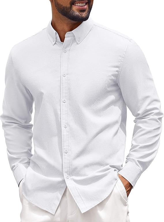 COOFANDY Men's Long Sleeve Regular Fit Button Down Oxford Shirt