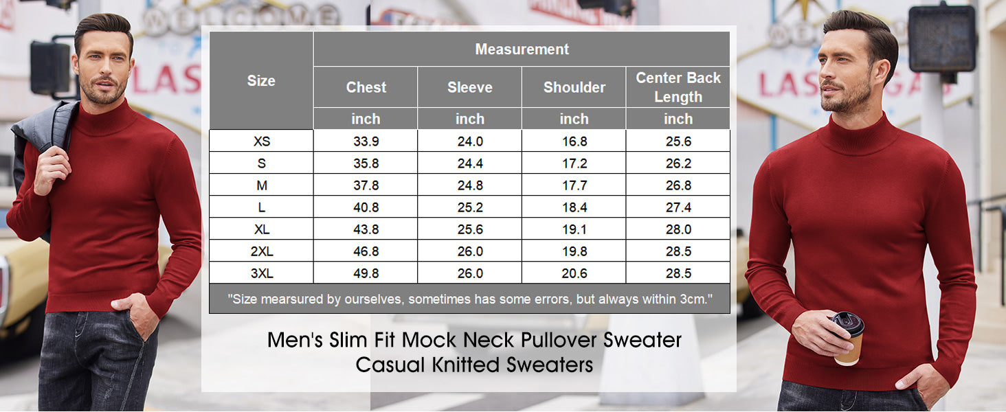 COOFANDY Men's Slim Fit Mock Turtleneck Pullover Sweater Casual Basic Knitted Thermal Sweaters