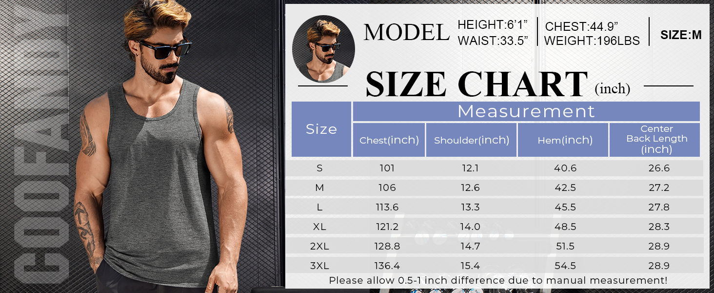 COOFANDY Mens Cotton Tank Tops Summer Beach Sleeveless Muscle Shirts Gym Workout Running Tank Shirt Pack White L