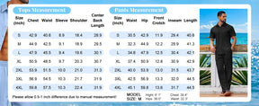 COOFANDY Mens 2 Piece Sets Summer Outfits Short Sleeve Button Down Shirt Loose Pant Sets Beach Vacation Outfits