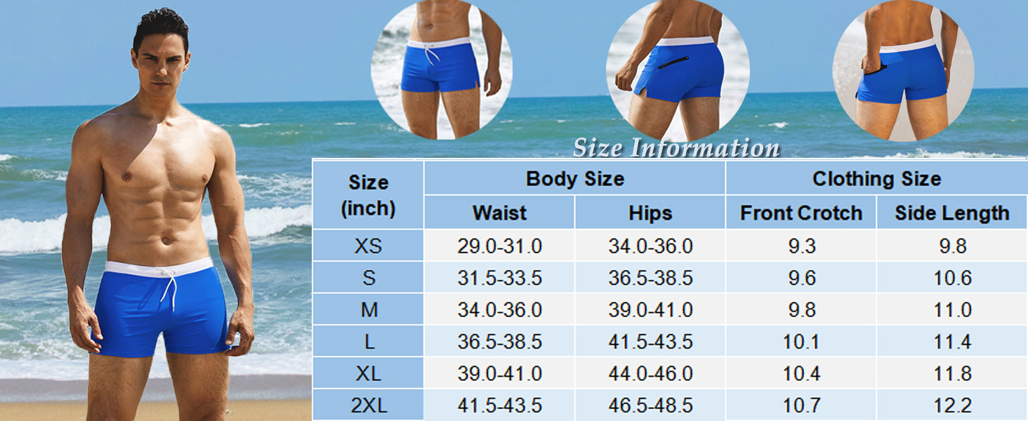 COOFANDY Men's Square Leg Swim Briefs Tight Swim Trunks Swimsuit Athletic Bathing Suit Swimwear with Liner