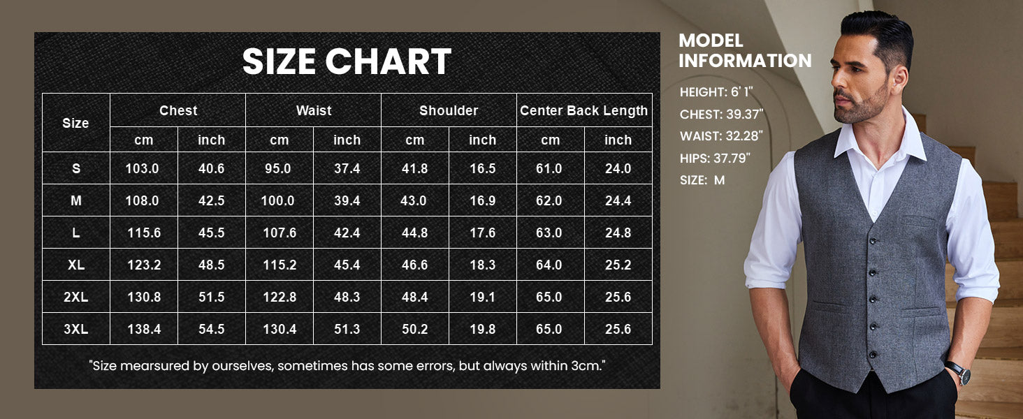 COOFANDY Men Casual Suit Vest Formal Dress Vest Slim Fit Waistcoat Business Wedding