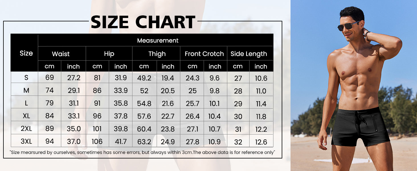 COOFANDY Mens Swim Trunks Swimwear Bathing Suit Swim Brief Square Leg Board Short