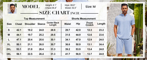 COOFANDY Men's 2 Pieces Set Short Sleeve Henley Shirts and Shorts Pants Texture Summer Beach Vacation Outfits