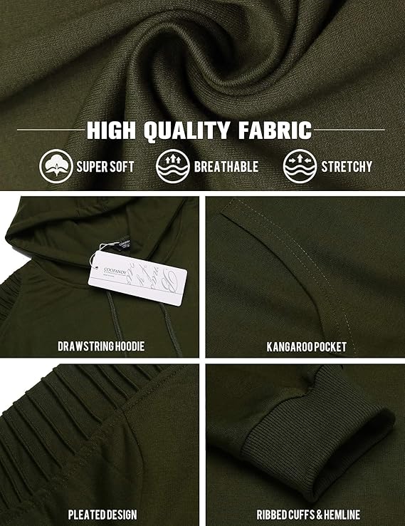 COOFANDY Mens Hoodie Sweatshirts Casual Drawstring Hoodies Fashion Hooded Collar Athletic Pullover with Pocket