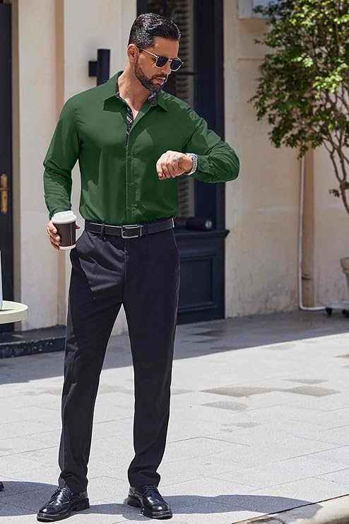 COOFANDY Men's Long Sleeve Wrinkle Free Dress Shirts Business Casual Button Down Shirt