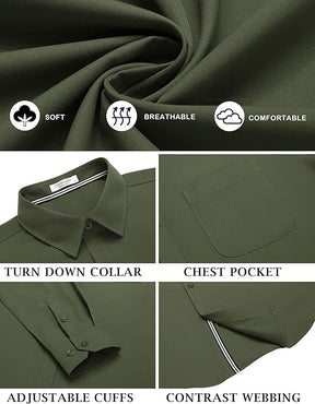 COOFANDY Men's Long Sleeve Casual Button Down Shirts Untucked Shirts for Men Regular Fit Dress Shirt