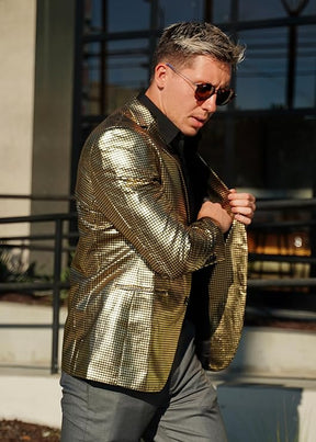 COOFANDY Mens Metallic Jacket Regular Fit Blazer Casual 70s Disco Party Sport Coat