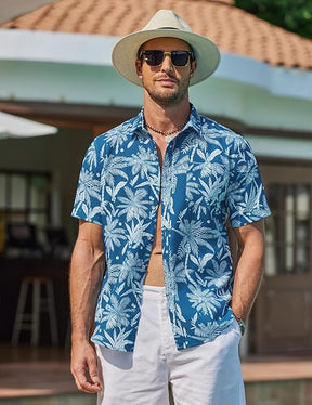 COOFANDY Men's Saint Patrick's Day Green Hawaiian Shirt Short Sleeve Casual Button Down Perfect for Parade & Tropical Beach Wear