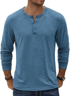 COOFANDY Henley T-Shirt Long Sleeve Pullover Shirts Basic Tees