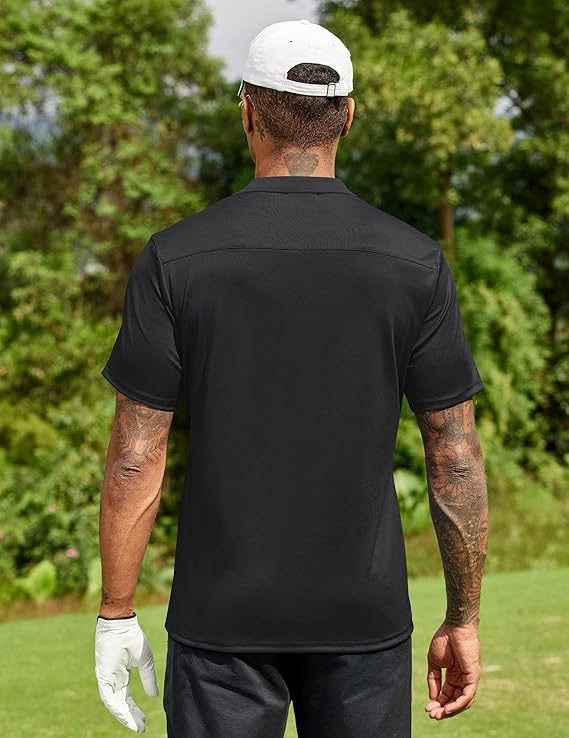 COOFANDY Men Polo Shirts Short Sleeve Quick Drying Athletic Collared Golf Shirts Moisture Wicking Tees