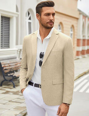 COOFANDY Men's Casual Blazer Lightweight Unlined Sport Coat Regular Fit Two Button Suit Jacket