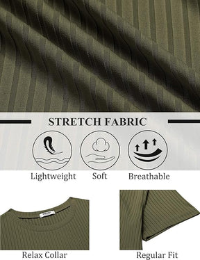 COOFANDY Mens T-Shirts Short Sleeve Plain Tshirts Casual Crew Neck Basic T Shirt Soft Cooling Fitted Stretch Tee Shirts