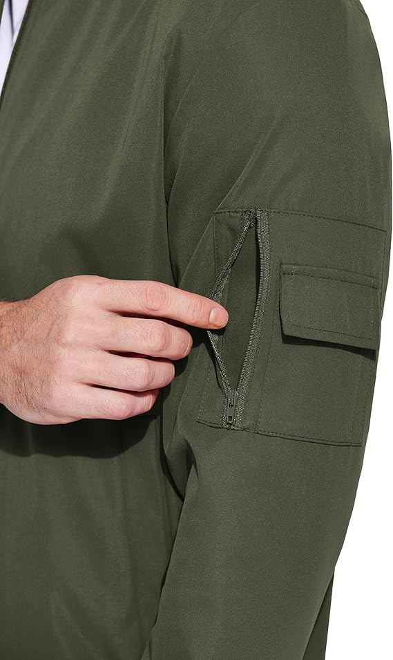 COOFANDY Men's Lightweight Bomber Jackets Casual Spring Fall Windbreaker Jacket Light Zip Up Coat With Pocket