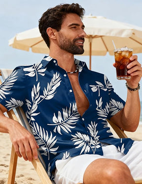 COOFANDY Mens Hawaiian Shirts Short Sleeve Button Down Aloha Shirts Summer Vacation Beach Shirts