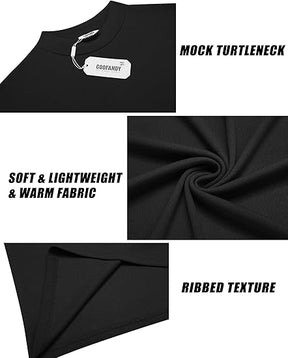 COOFANDY Men's Mock Turtleneck Long Sleeve Shirts Slim Fit Basic T-Shirt Lightweight Ribbed Pullover Sweater