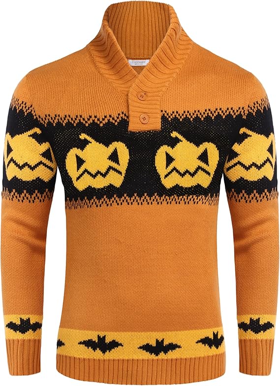 COOFANDY Men's Christmas Sweater Ugly Knitted Xmas Sweaters Casual Snowflake Pullover Knitwear