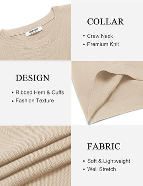 COOFANDY Mens Crew Neck Sweaters Long Sleeve Lightweight Knit Dress Pullover Sweaters