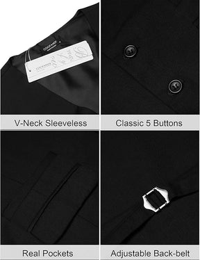 COOFANDY Mens Suit Vest Formal Dress Vest Slim Fit Buesiness Wedding