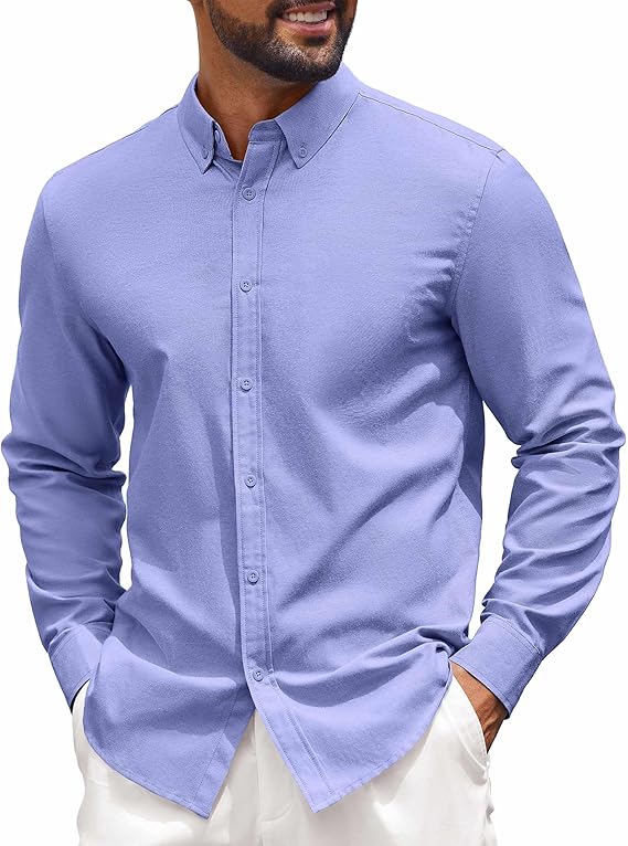 COOFANDY Men's Long Sleeve Regular Fit Button Down Oxford Shirt