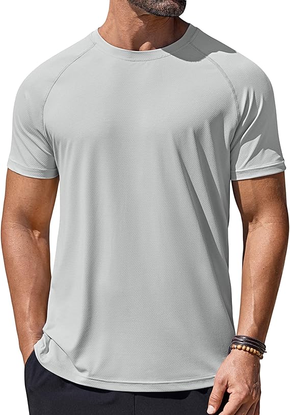 COOFANDY Mens Swim Shirt Short Sleeve UPF 50+ Sun Protection Shirt Rah Guard Athletic Quick Dry T Shirts
